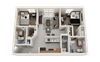 2 bedroom 2 bath B layout